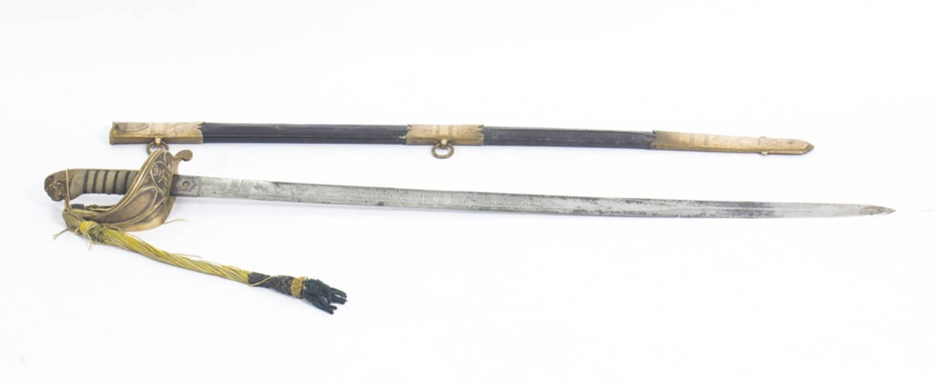 Antique Naval Officers Sword by Henry Wilkinson , 19th Century 1