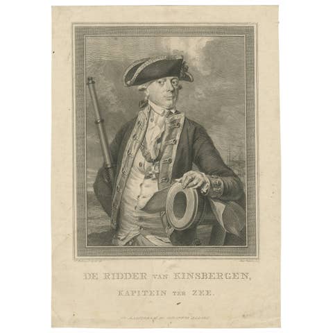Antique Naval Portrait – Jan Hendrik van Kinsbergen, Dutch Sea Captain, c.1785