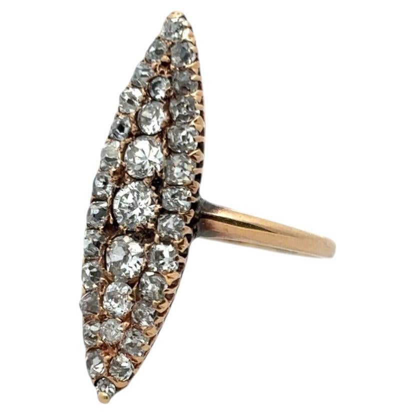 Antique Navette Diamond Ring