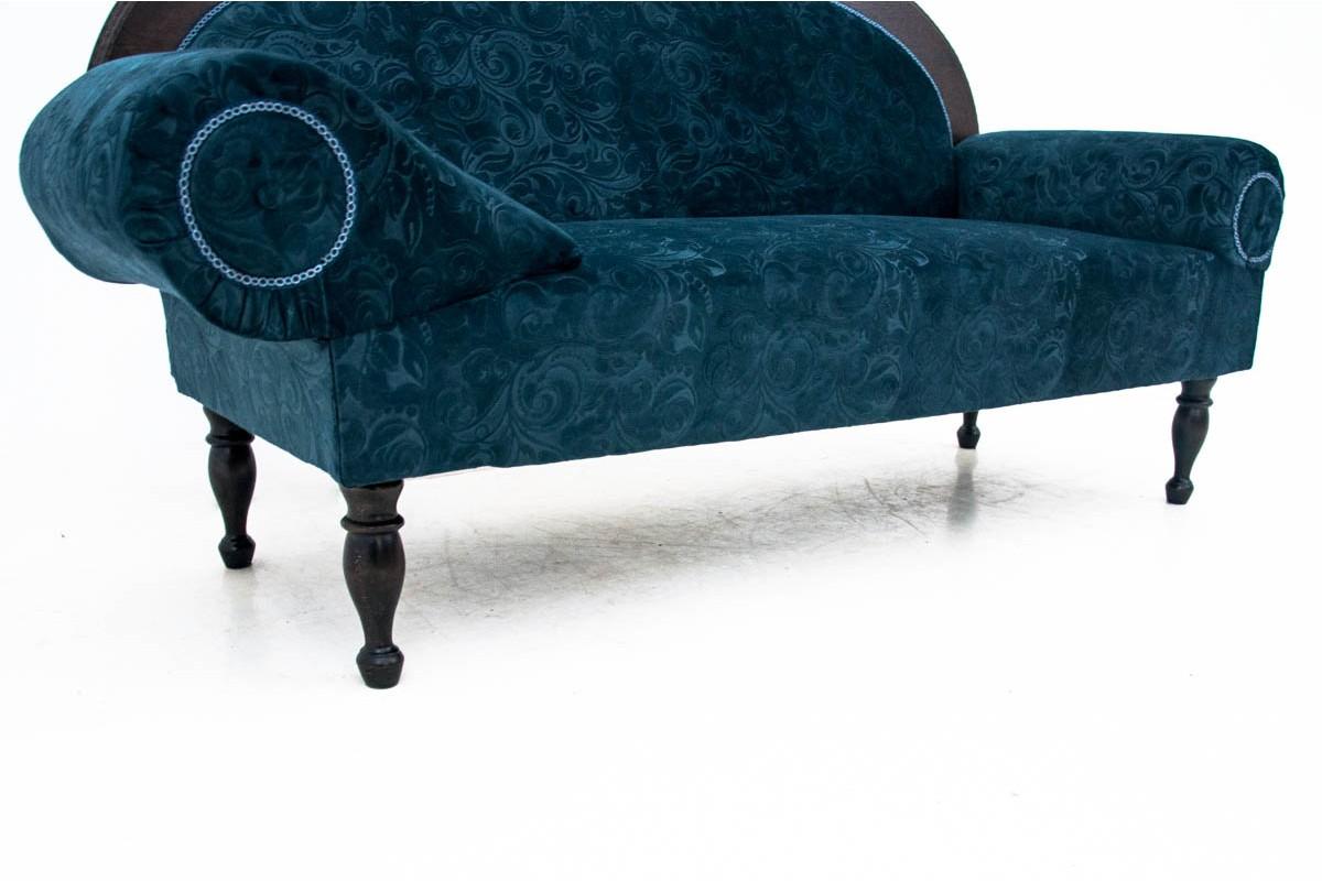 Other Antique Navy Blue Chaise Longue circa 1910, Renovated