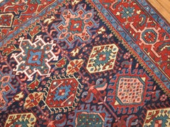 Antique Navy Blue Karadja Heriz Rug