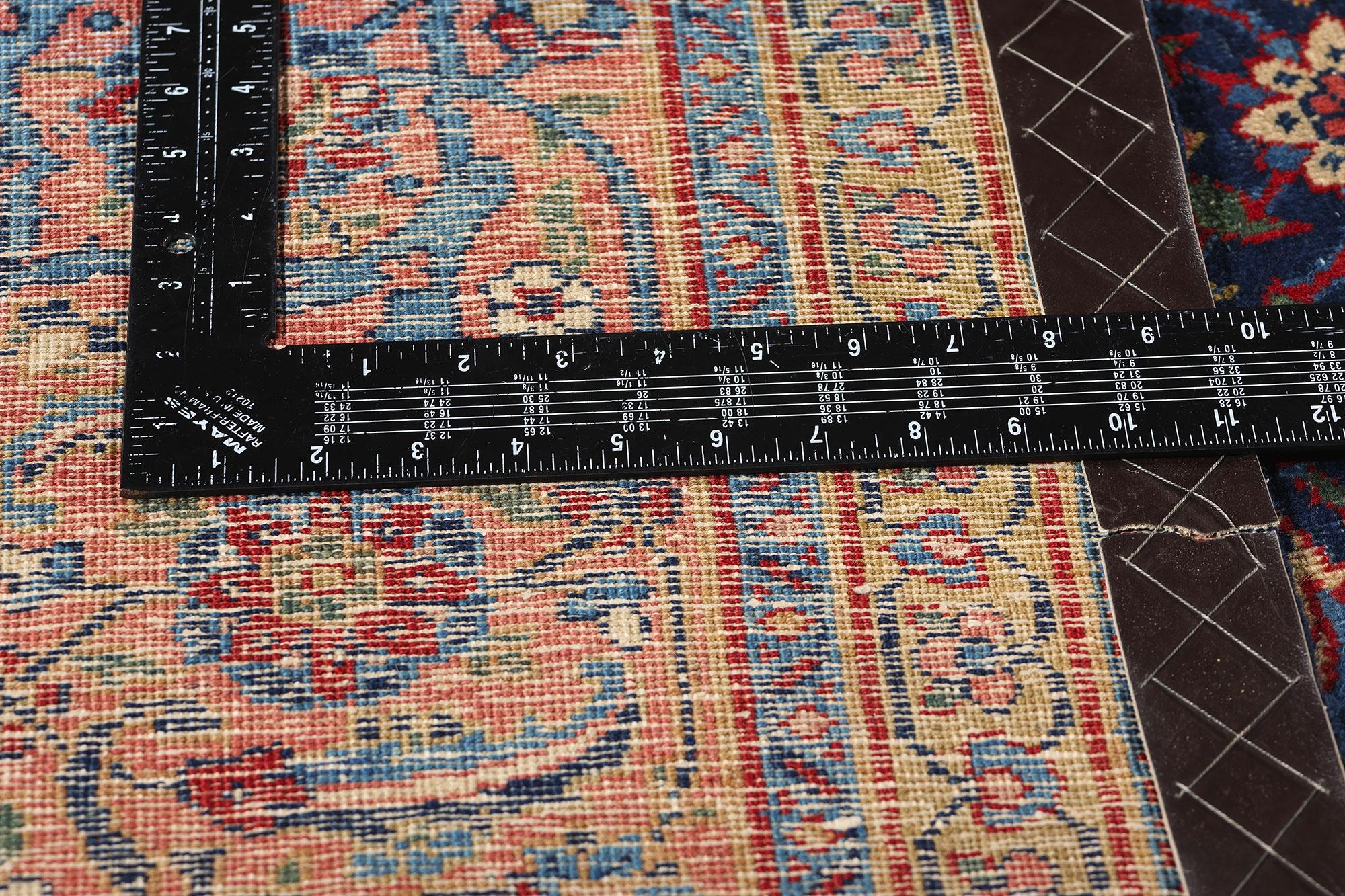 XX secolo Tappeto Tabriz persiano blu navy antico, 10'11 x 17'00 in vendita