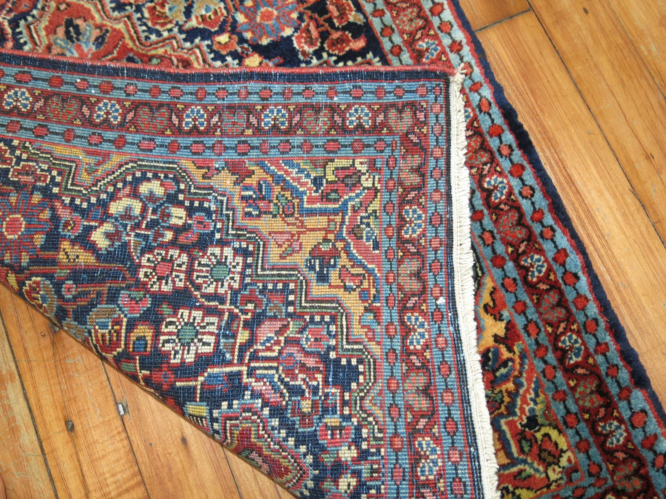An early 20th century high collectible jozan sarouk rug. Rich vibrant colors, even medium pile throughout.

 