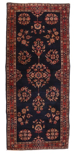 Antique Navy Mohajeran Sarouk Rug 2'9'' x 6'8''
