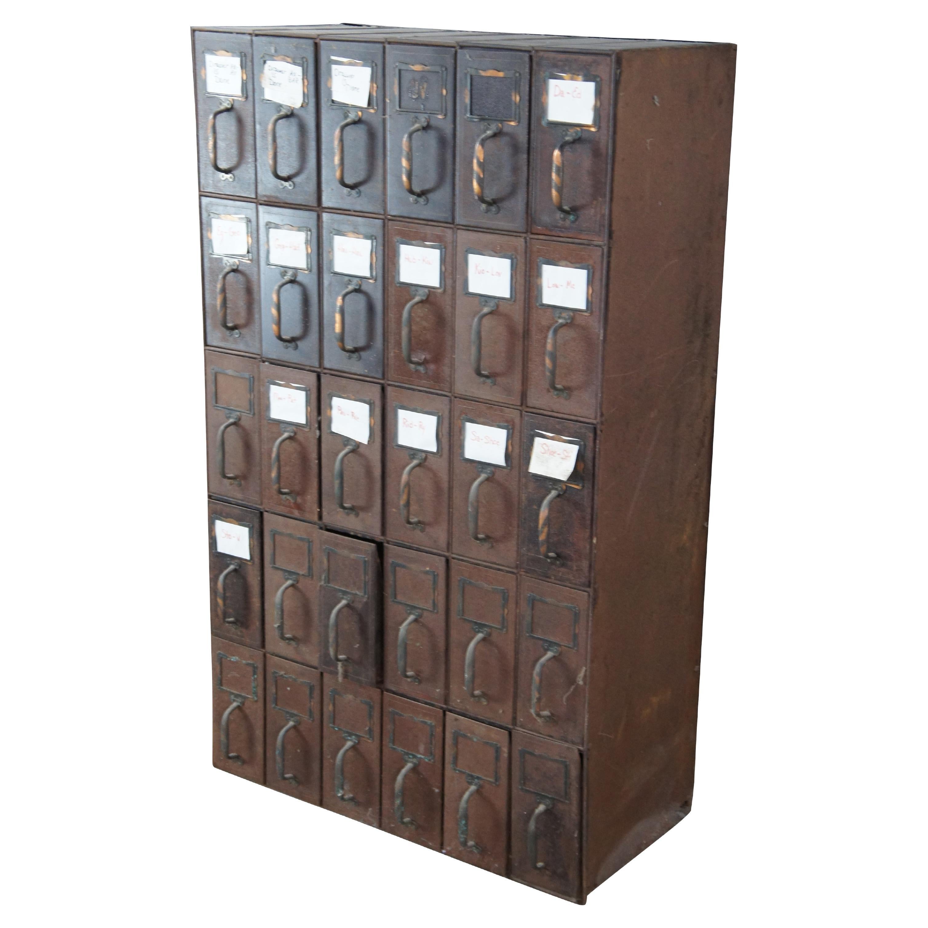 Antico schedario NCR National Cash Register industriale in ferro e acciaio 55"
