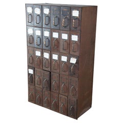 Antique NCR National Cash Register Industrial Iron Steel Index File Cabinet 55"