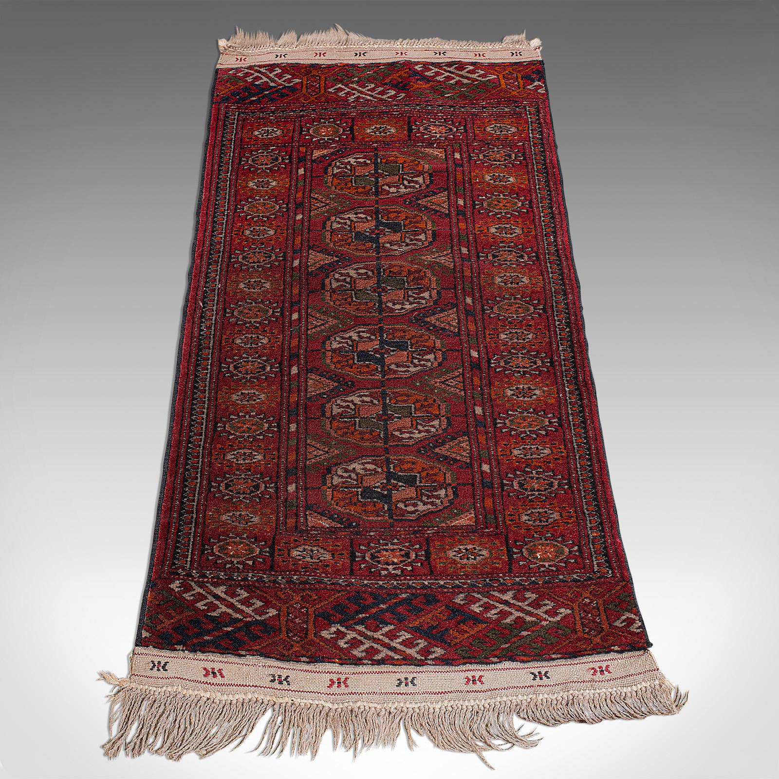 Antique Near Pair, Bokhara Rugs Turkoman Tekke Carpet, Wall Covering, circa 1910 For Sale 1