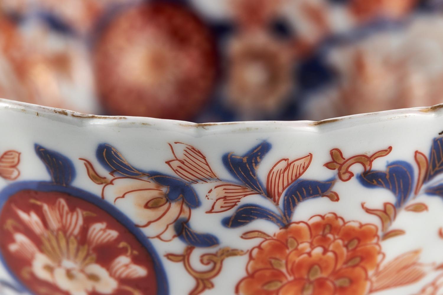 Ceramic Antique Near Pair of Japanese Imari Bowls For Sale