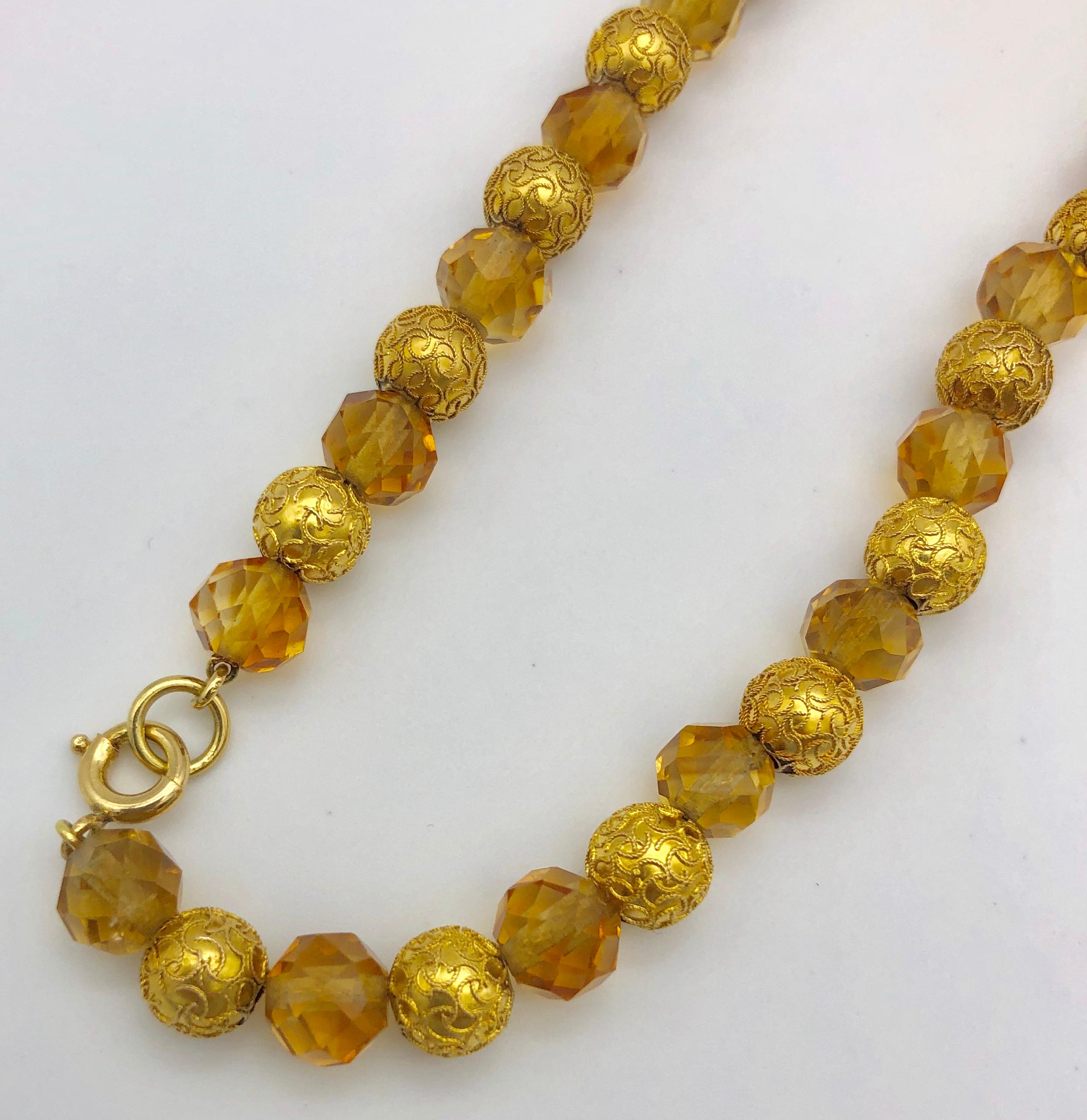 citrine bead necklace