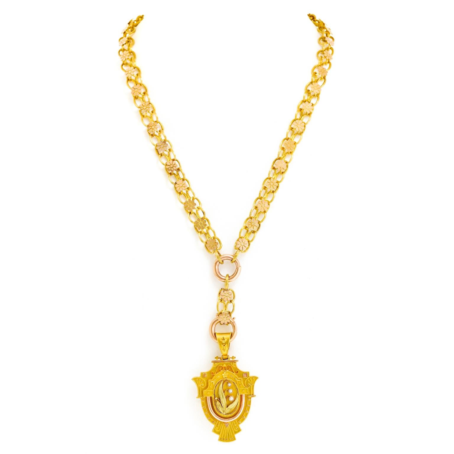 Taglio rotondo Collana antica, scatola originale del 1880 ca. in vendita