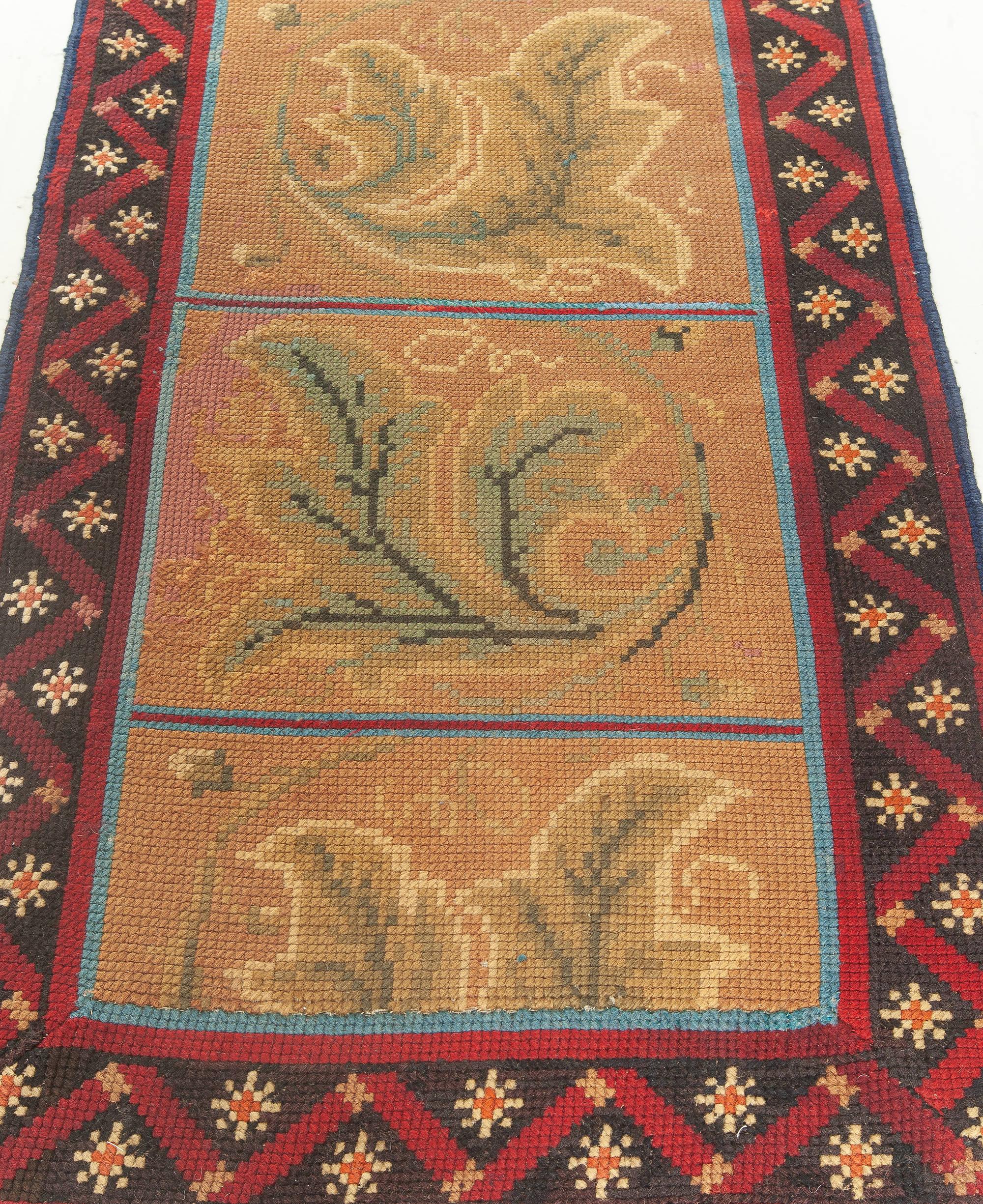 Needlepoint Antique Needle Point Runner For Sale