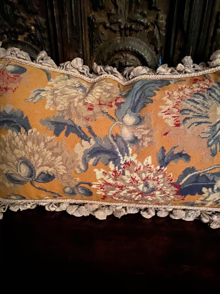 Antique Needlepoint Cushion For Sale at 1stDibs