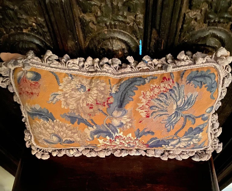 Antique Needlepoint Cushion For Sale at 1stDibs