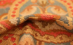 Antique Needlepoint English Rug. Size: 7 ft 5 in x 9 ft 7 in