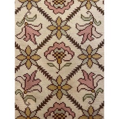 Antique Needlepoint Floral Rug