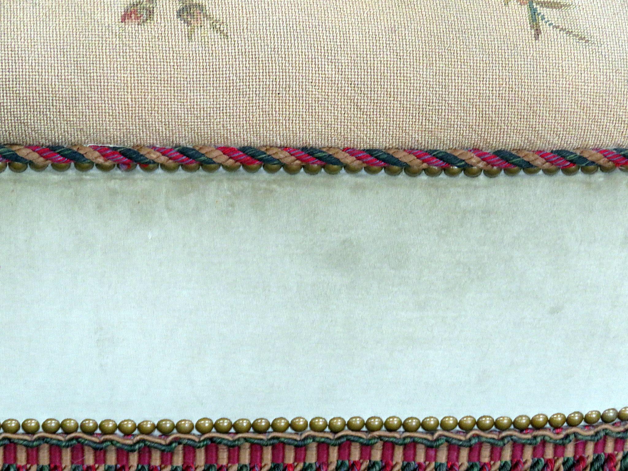Antique Needlepoint Footstool 4
