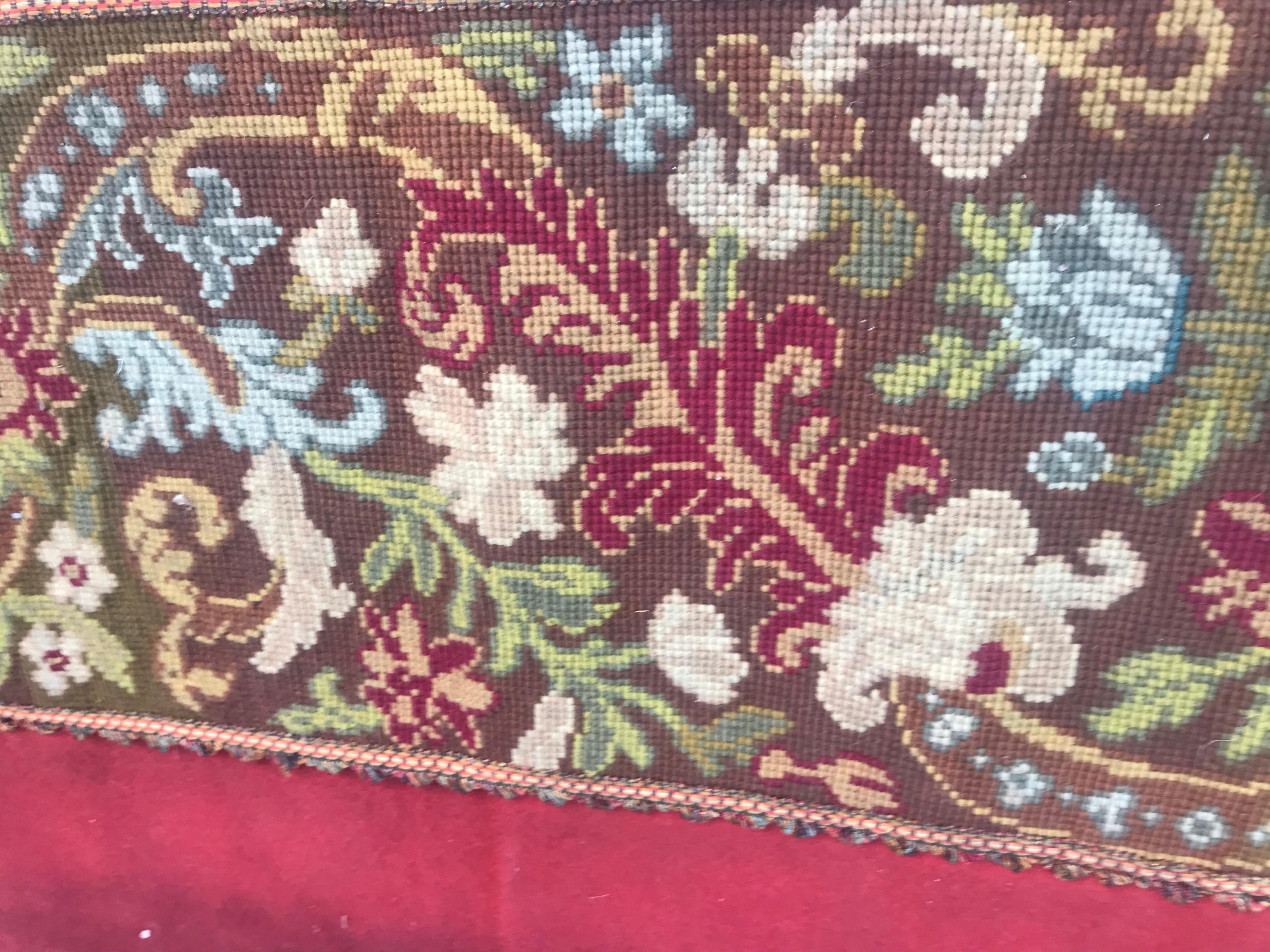 Aubusson Antique Needlepoint Panel Tapestry