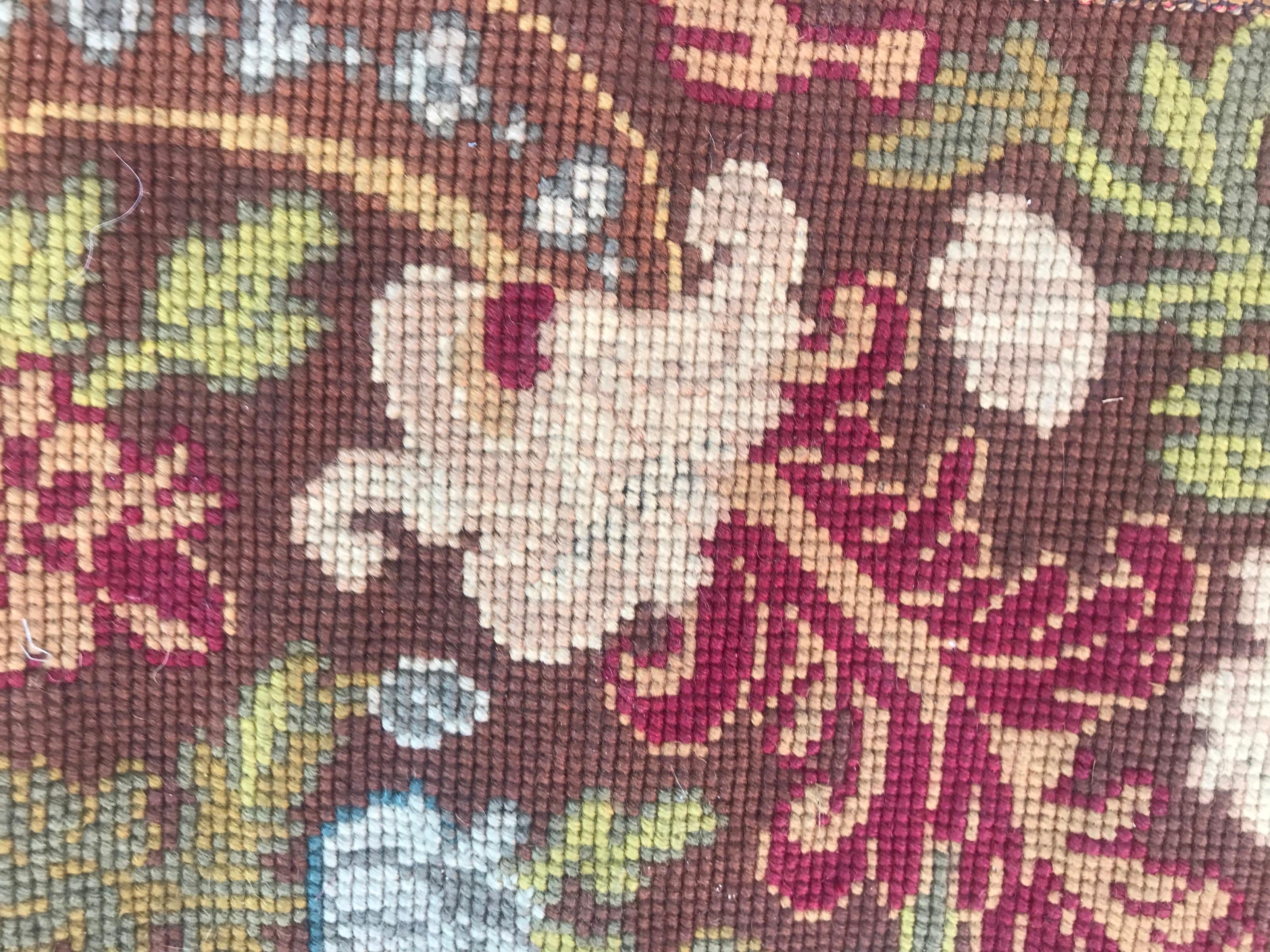Antique Needlepoint Panel Tapestry 1