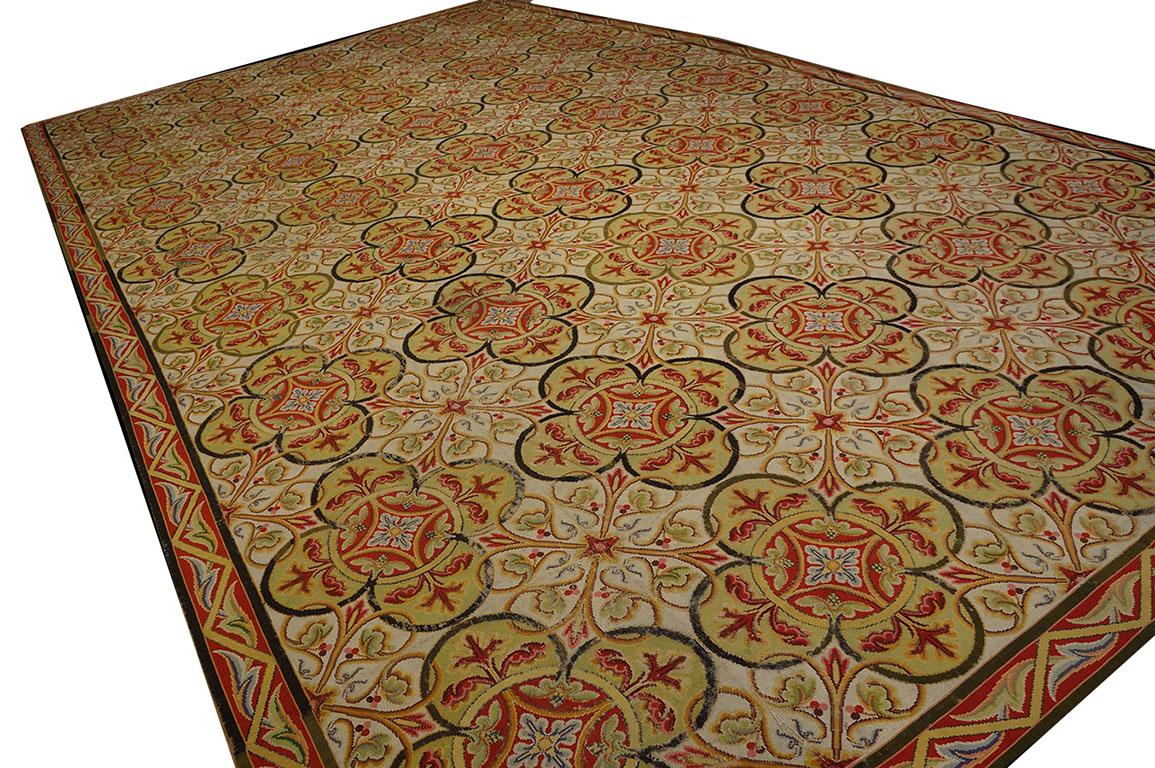 Hand-Woven Mid 19th Century English Needlepoint Carpet ( 11' x 19'6