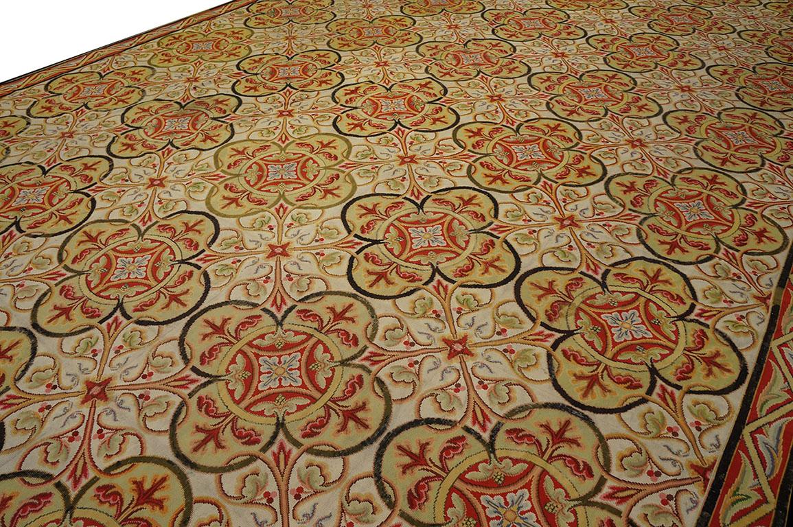 Late 19th Century Mid 19th Century English Needlepoint Carpet ( 11' x 19'6