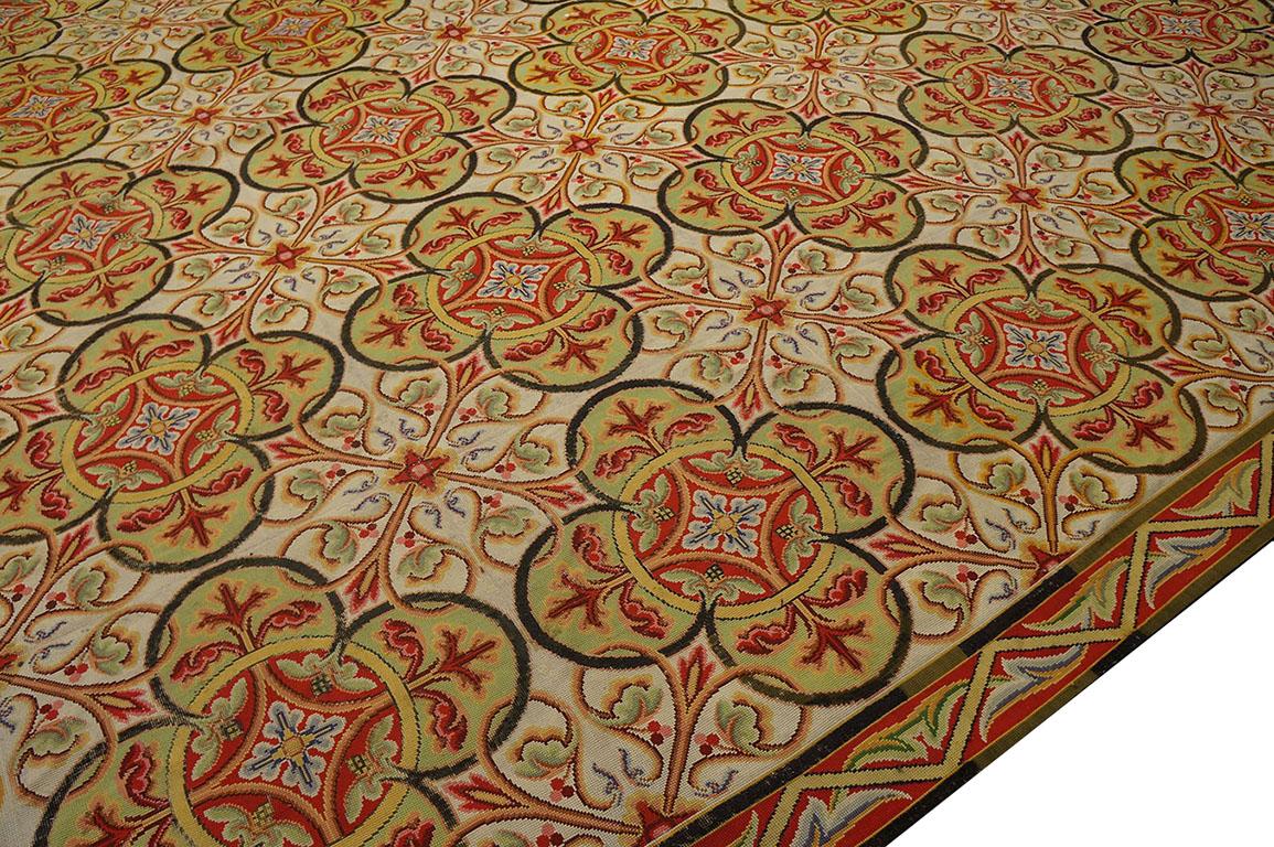 Wool Mid 19th Century English Needlepoint Carpet ( 11' x 19'6