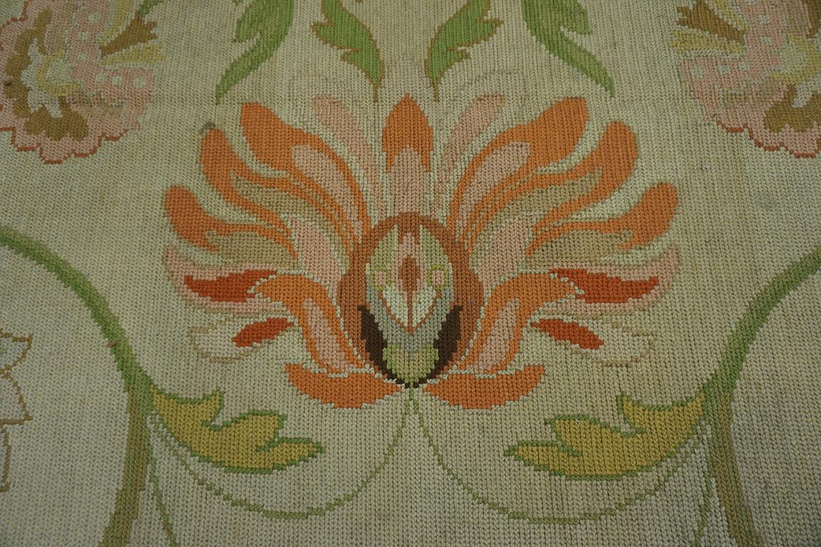 Wool 1930s Portuguese Arraiolos Needlepoint Carpet ( 14'2