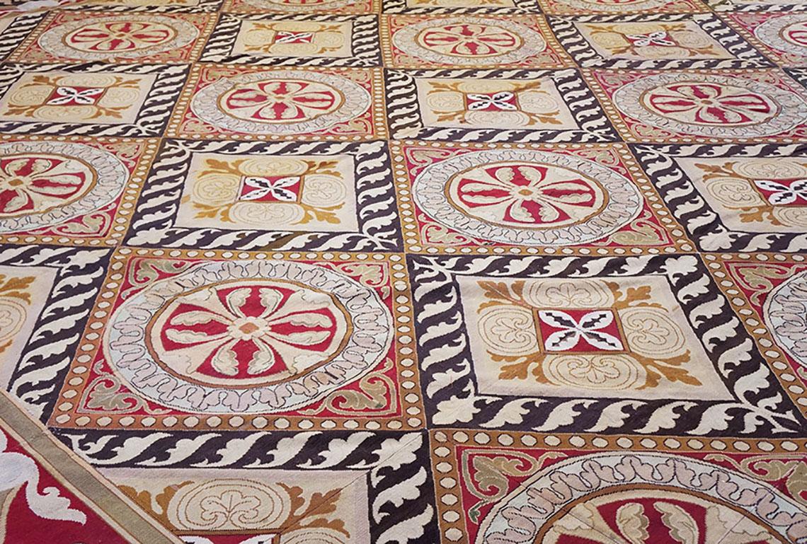 19th Century French Needlepoint Carpet ( 17'6