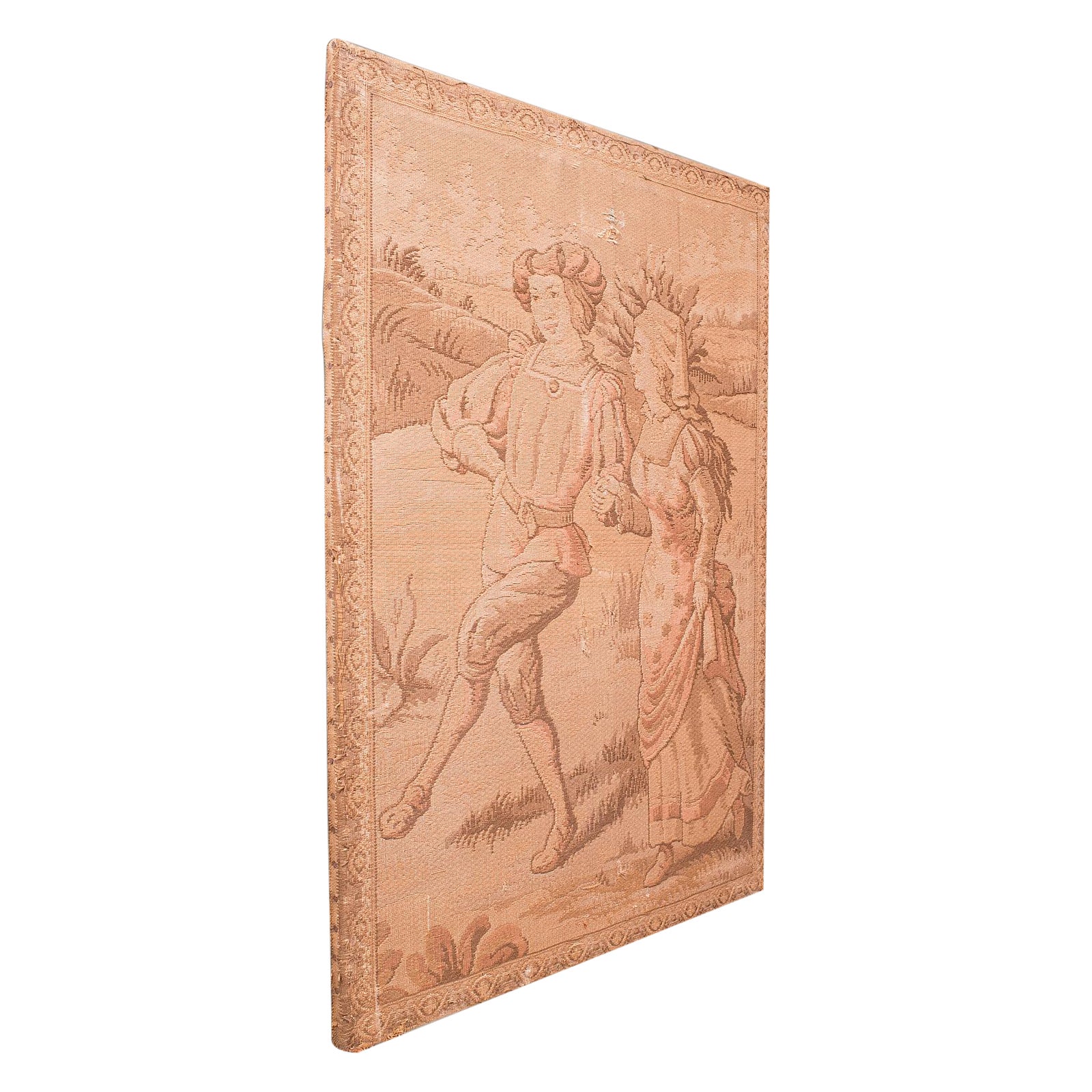 Arazzo antico a punta d'ago, continentale, ricamato, pannello incorniciato, vittoriano