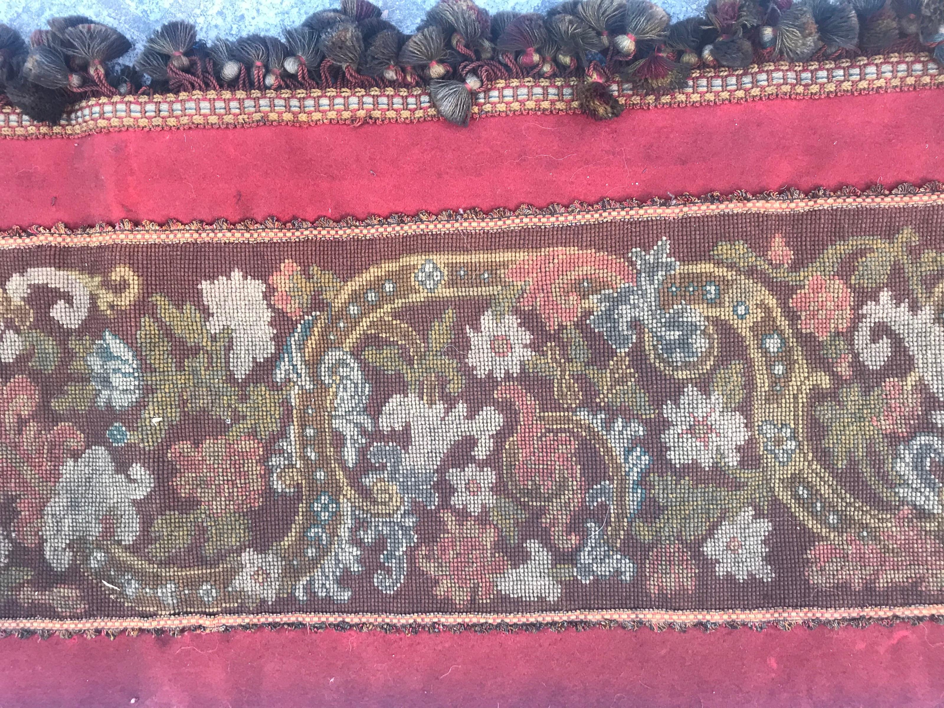 French Antique Needlepoint Tapestry Panel