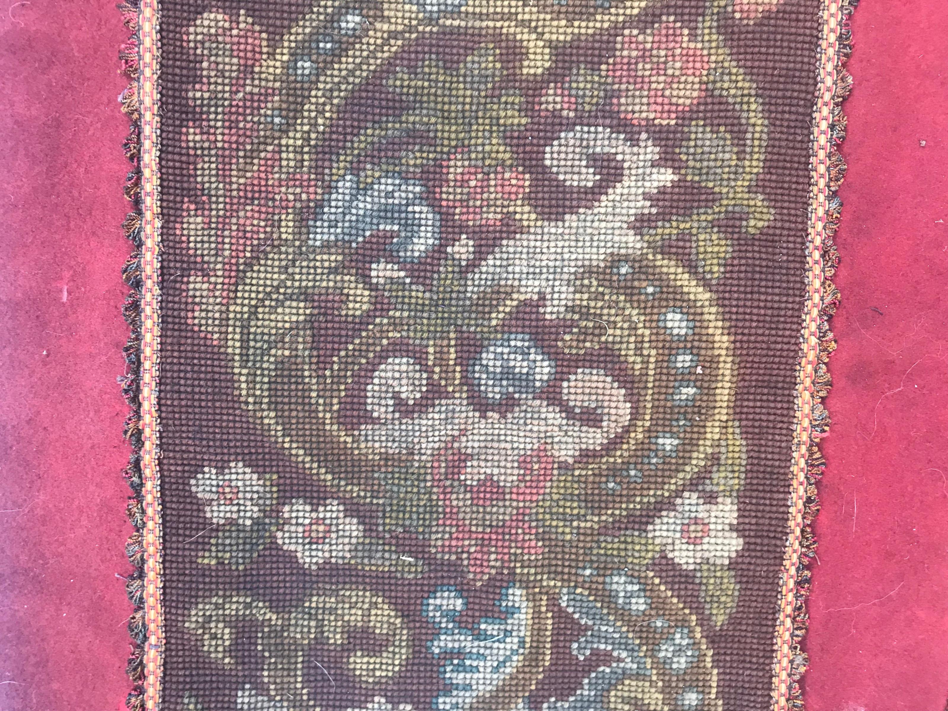 Antique Needlepoint Tapestry Panel 1