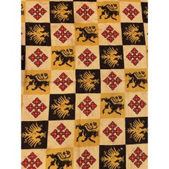 Antique Needlework Animal Print Design Rug