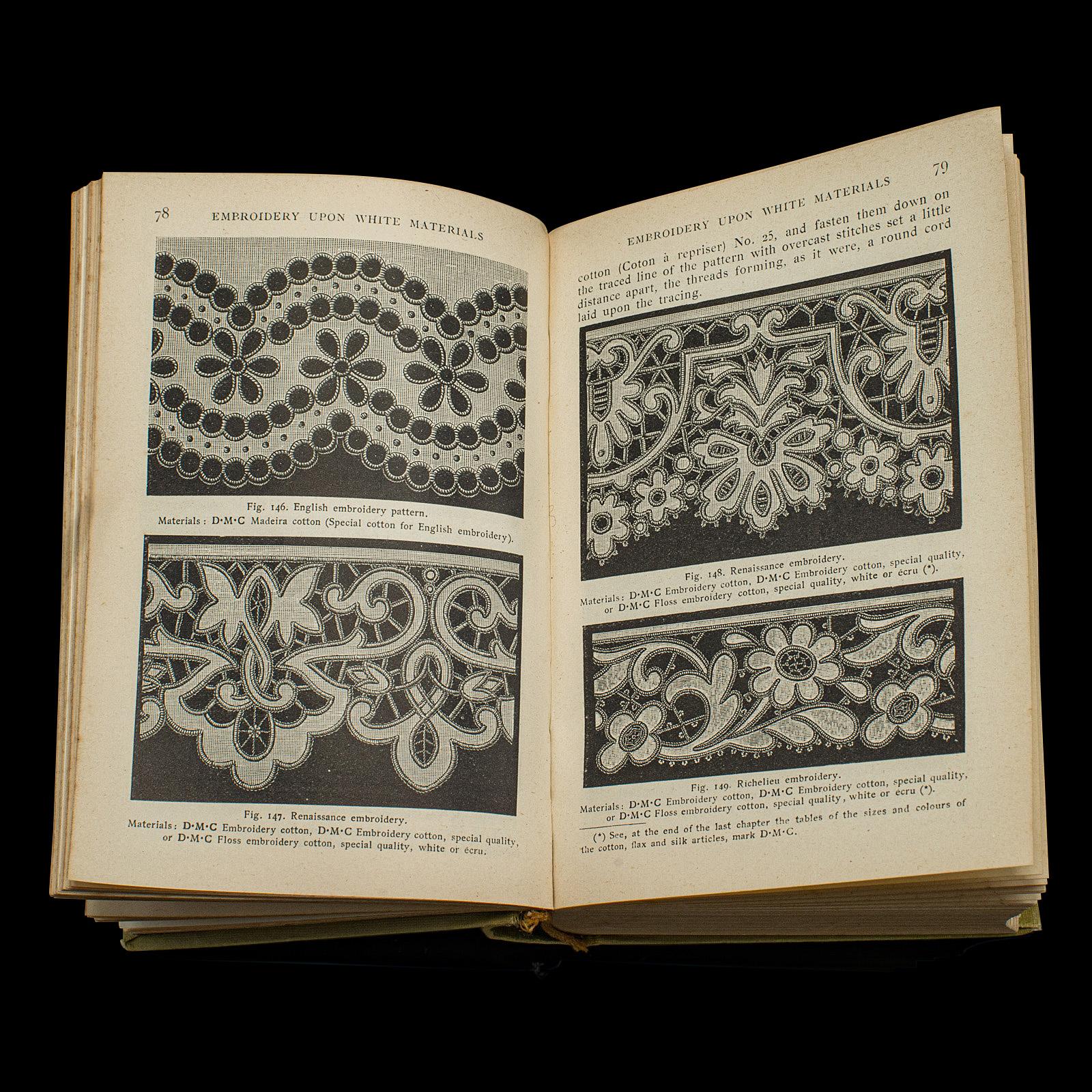 19th Century Antique Needlework Encyclopaedia, English, Embroidery, Pattern Guide, Circa 1900 For Sale