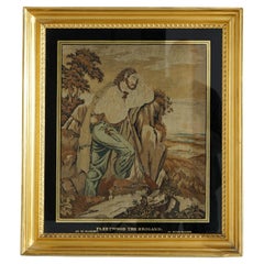 Antike Handarbeit "Fleetwood The Brigand At St. Joseph's" von Miss S. Tarr um 1840