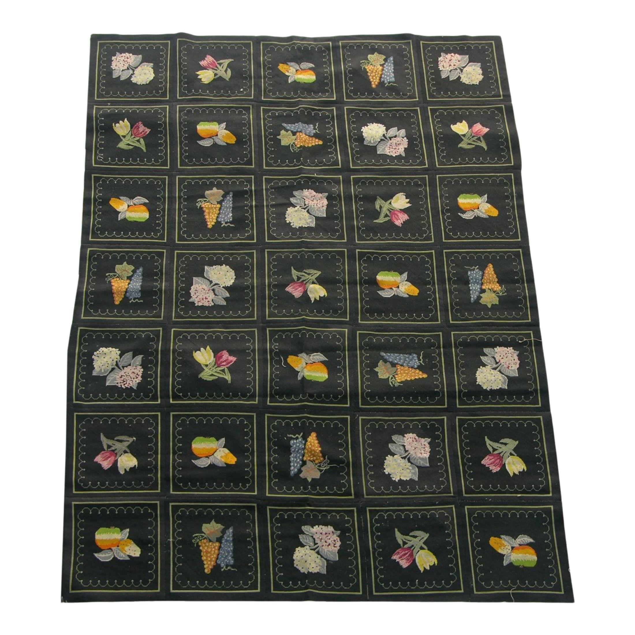 Antique Needlework Floral Design For Sale