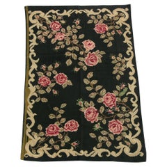 Antique Needlework Floral Rug