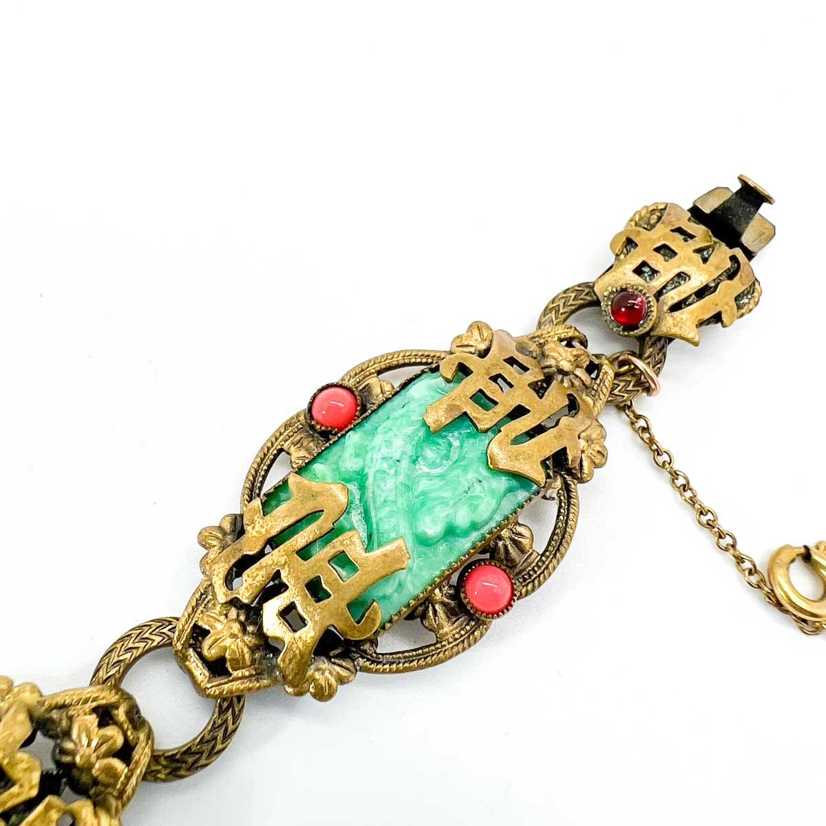 Women's Antique Neiger Brothers Chinoiserie Dragon Bracelet 1920s For Sale