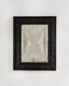 Antique Neo-Baroque Wall Mirror, Black Carved Wood, France, 1900s