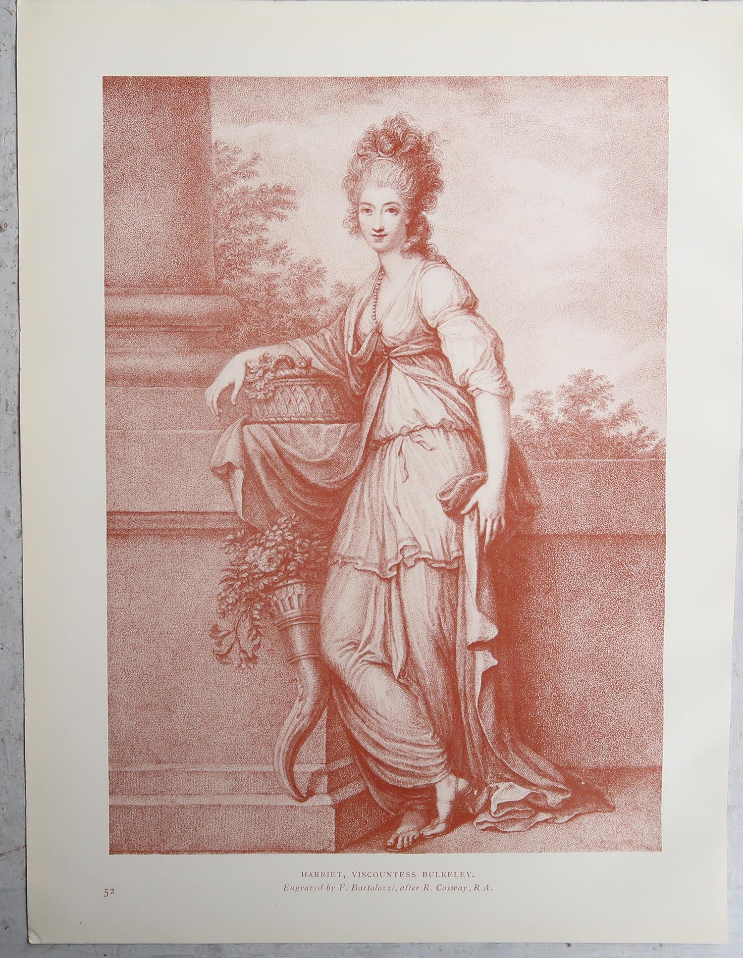 Neoclassical Antique Neo-Classical Bartolozzi Print. 1907 For Sale
