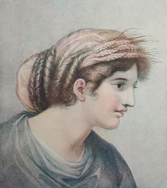 Antique Neo-Classical Bartolozzi Print of Ceres. 1907