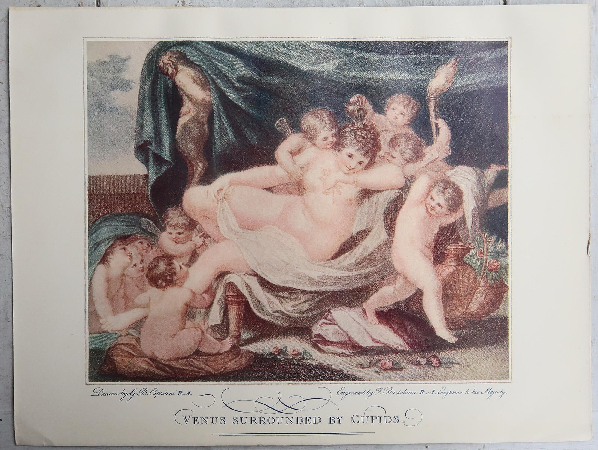 Neoclassical Antique Neo-Classical Bartolozzi Print of Venus. 1907 For Sale