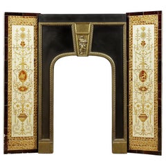 Antique Neoclassical Cast Iron Brass Insert, 20th Century