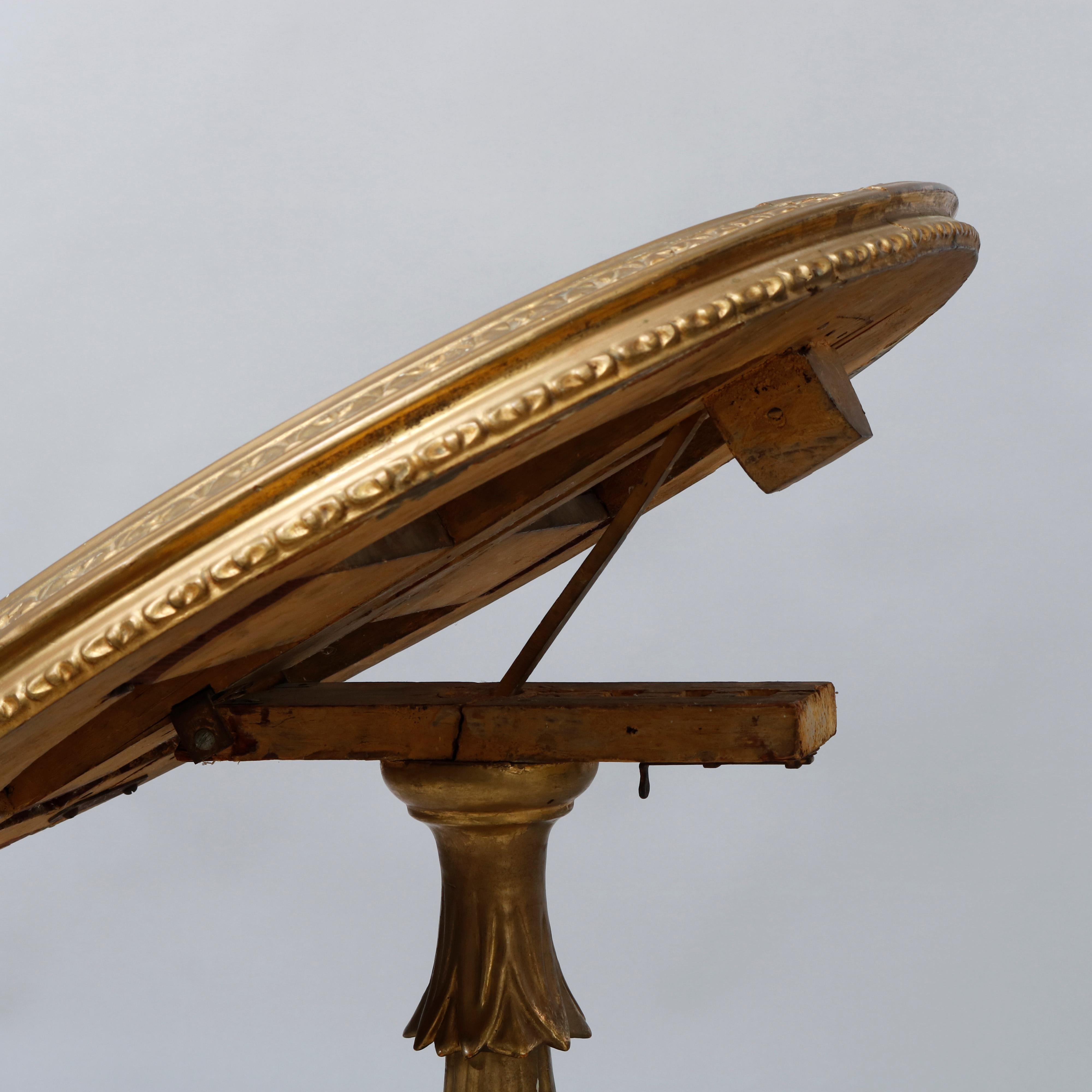 Antique Neo-Classical Italian Giltwood Tilt-Top Table, Circa 1880 9