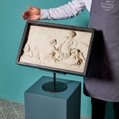 Antique Neo-classical Style Plaster Plaque in Frame