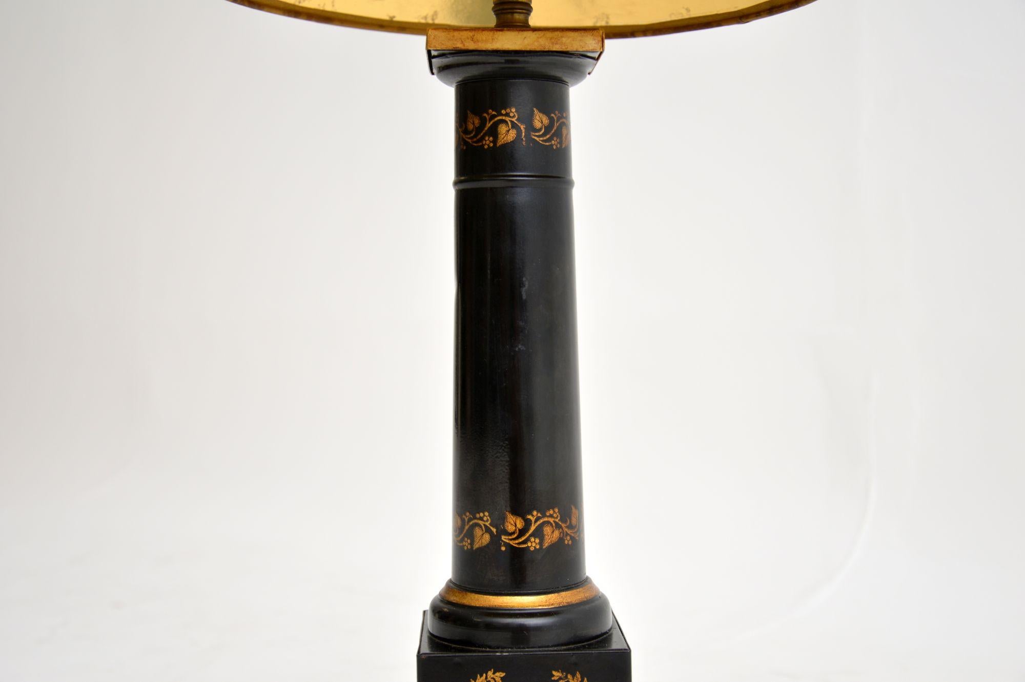 French Antique Neo Classical Style Tole Table Lamp