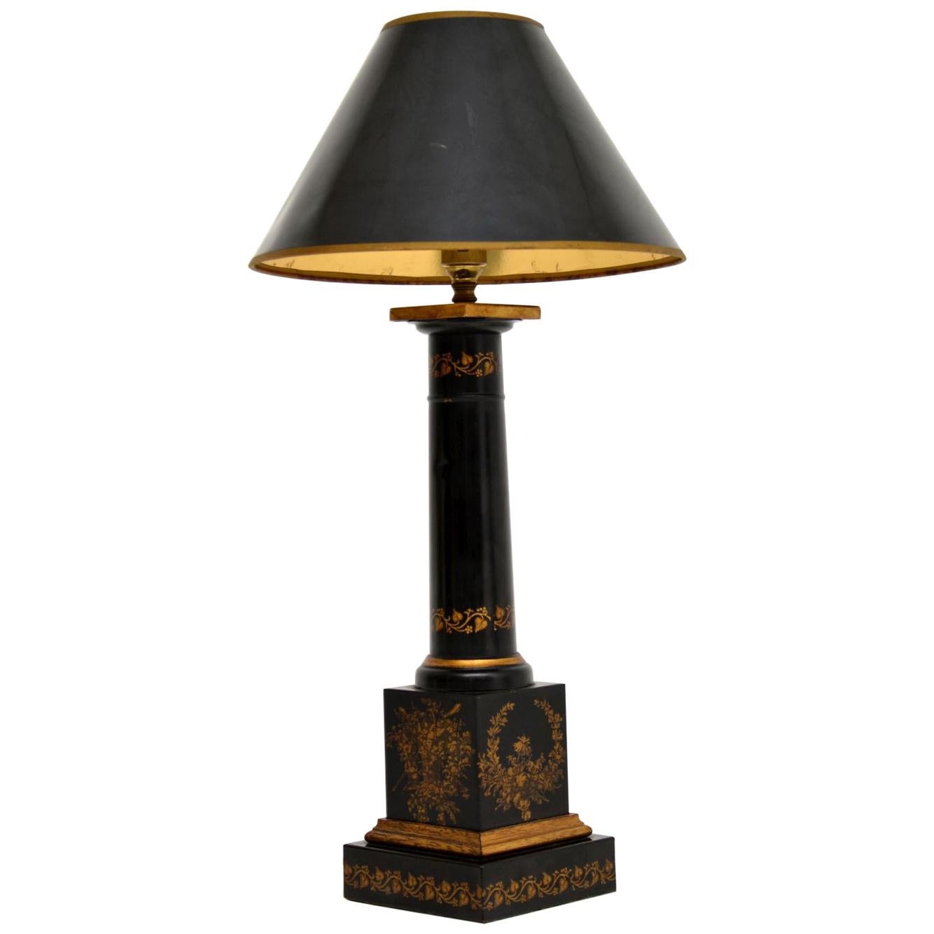 Antique Neo Classical Style Tole Table Lamp