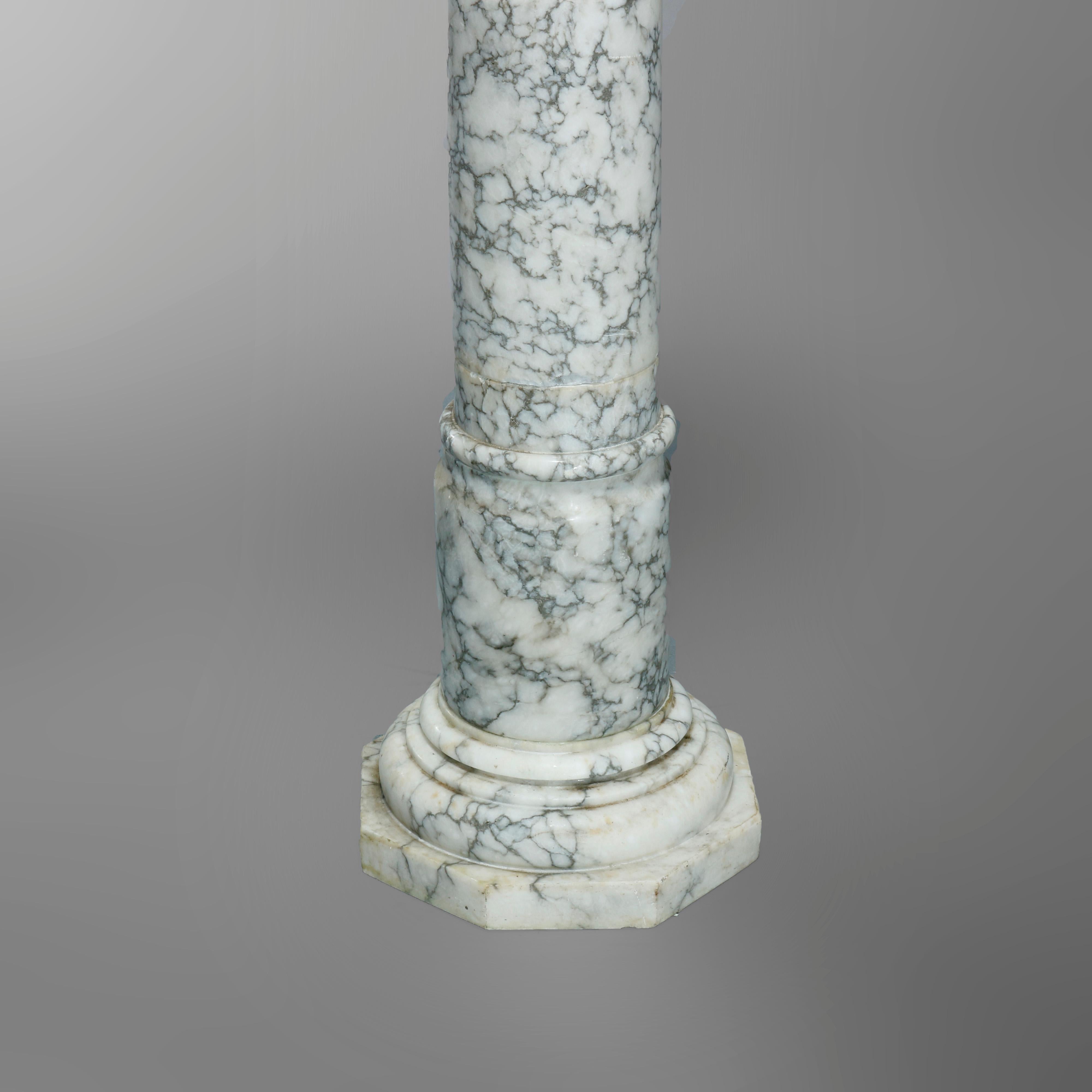 Neoclassical Antique Neo-Classical Variegated Marble Sculpture Display Pedestal, circa 1900 For Sale