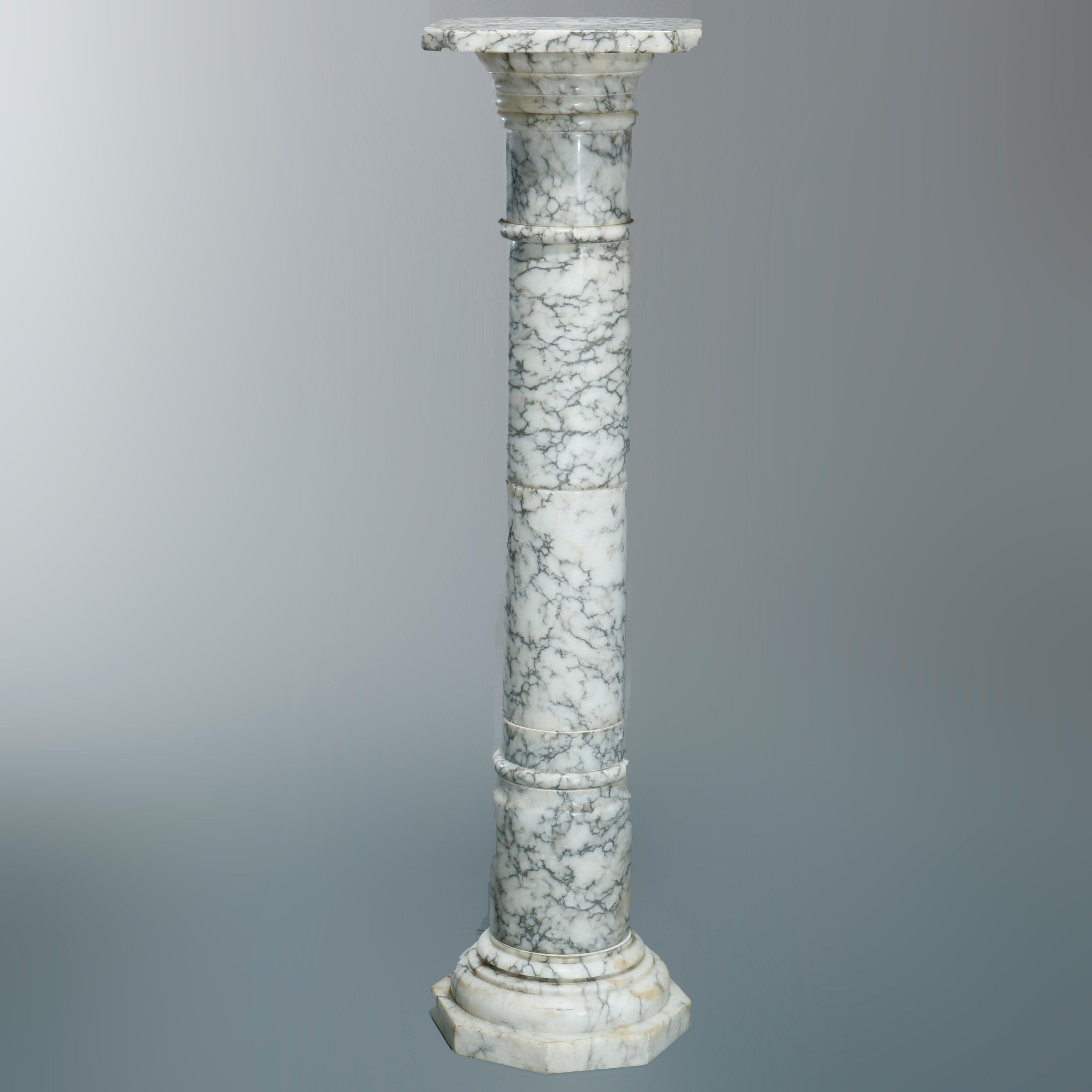 20th Century Antique Neo-Classical Variegated Marble Sculpture Display Pedestal, circa 1900 For Sale