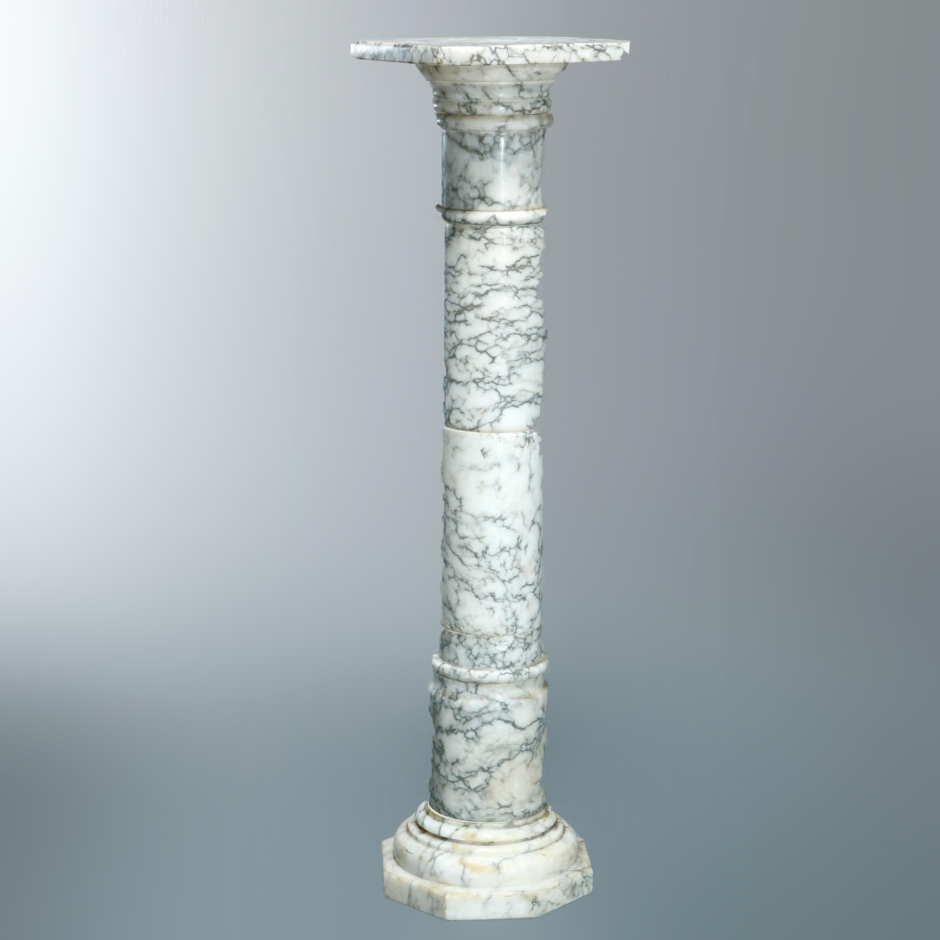 Antique Neo-Classical Variegated Marble Sculpture Display Pedestal, circa 1900 For Sale 1