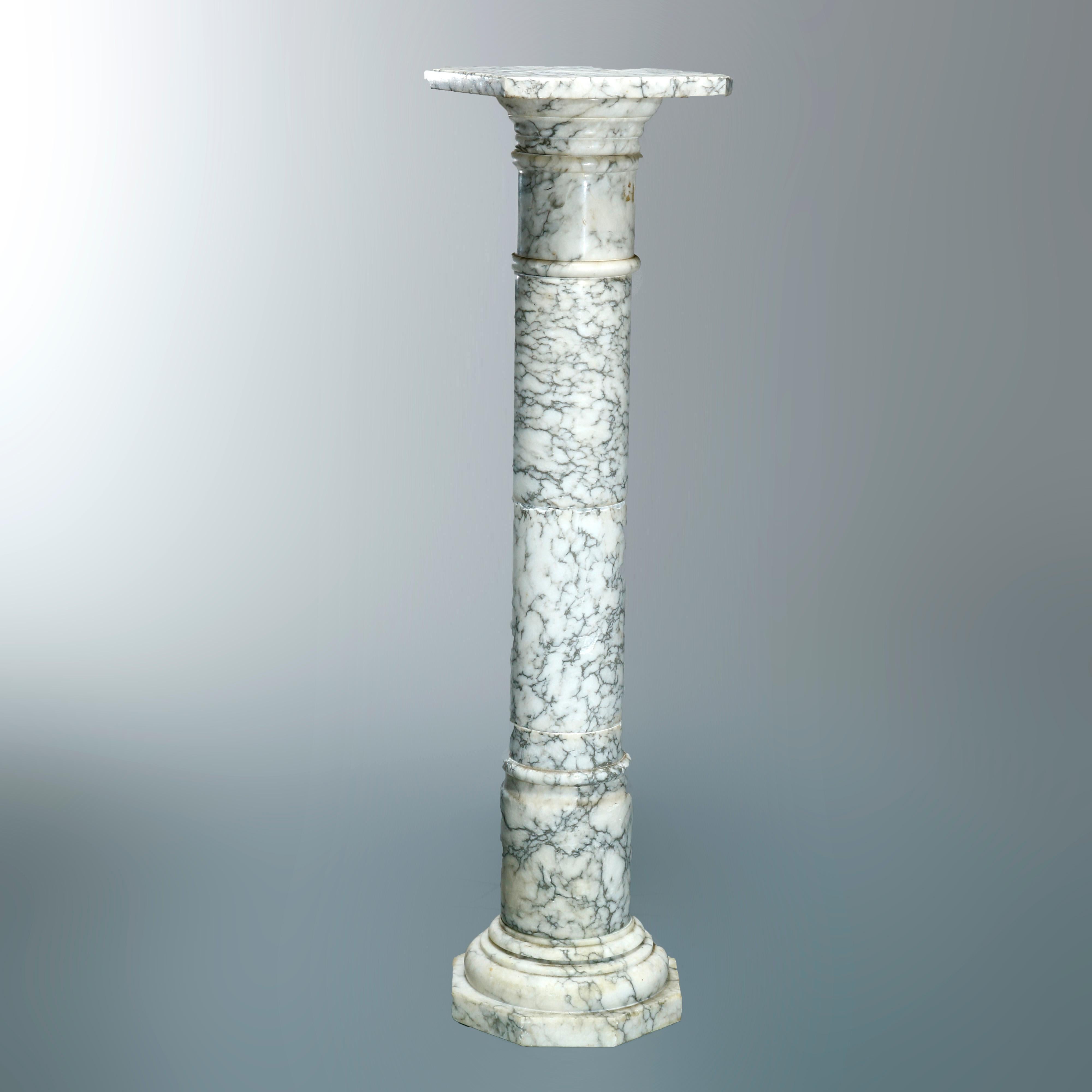 Antique Neo-Classical Variegated Marble Sculpture Display Pedestal, circa 1900 2