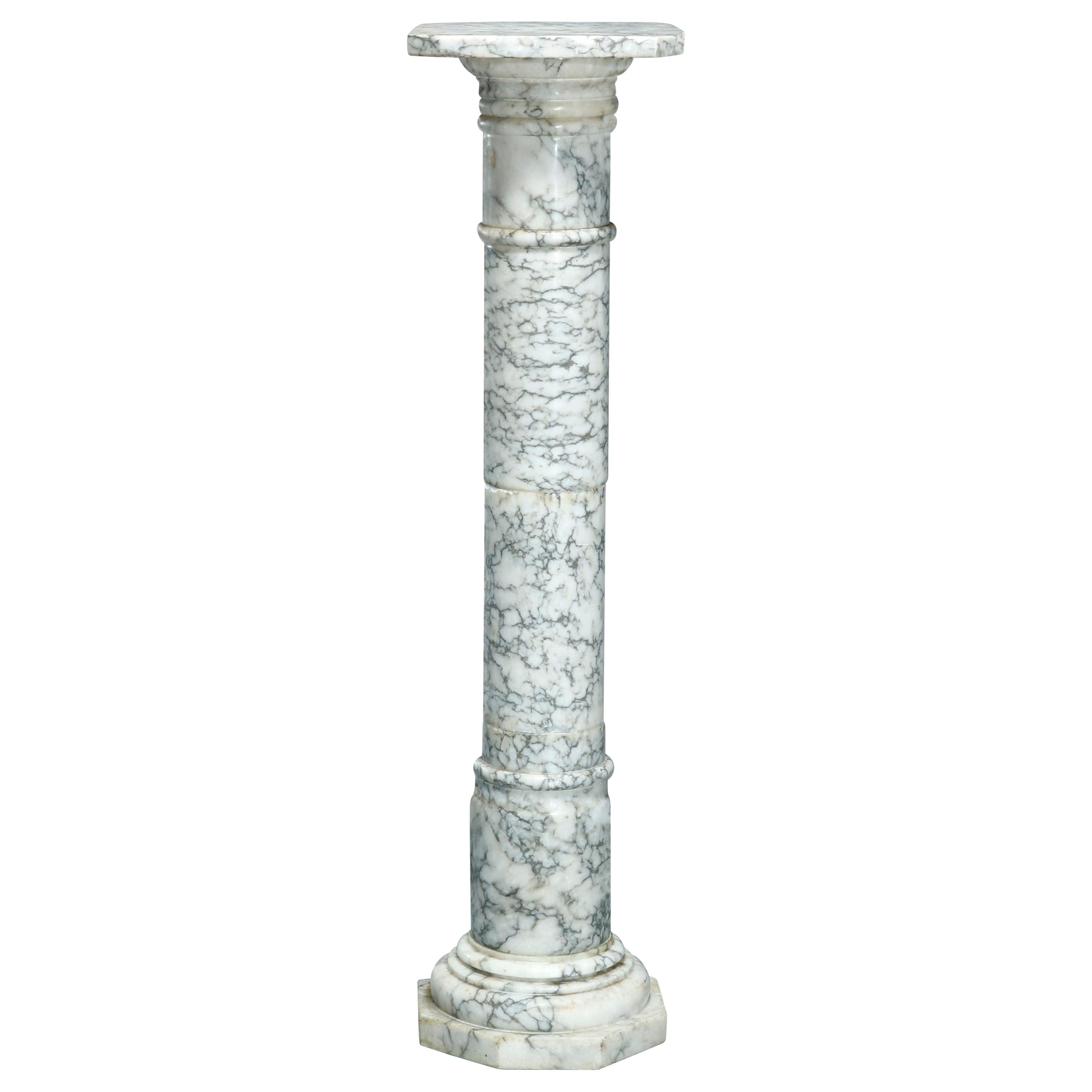 Antique Neo-Classical Variegated Marble Sculpture Display Pedestal, circa 1900